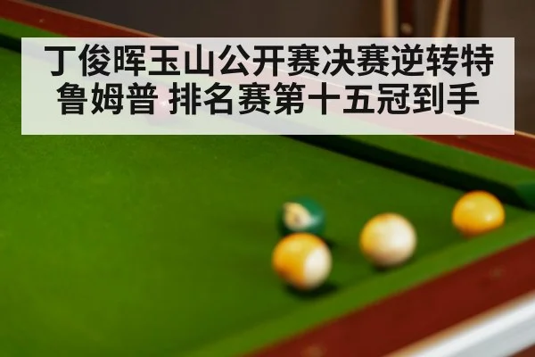 丁俊晖玉山公开赛决赛逆转特鲁姆普 排名赛第十五冠到手